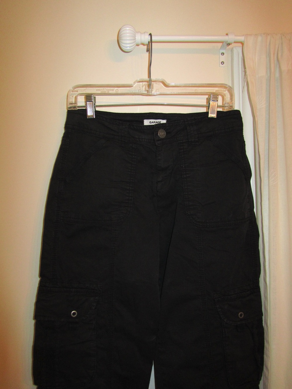 Garage Black Cargo Capri Shorts with Utility Pockets